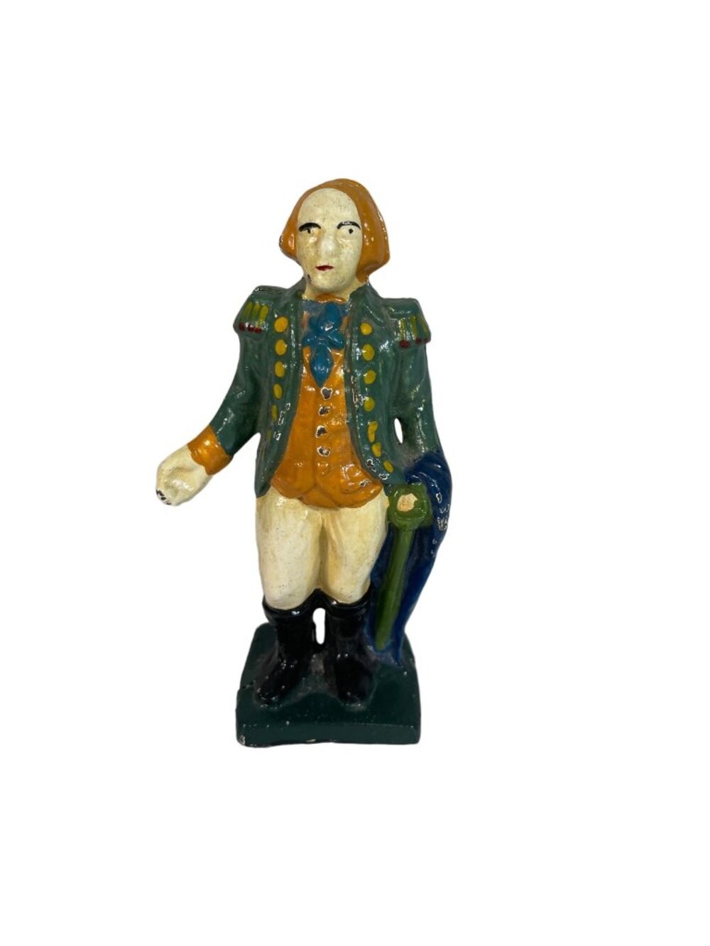 George Washington Cast Iron Coin Bank Hand Painted Vintage Collectible Figure